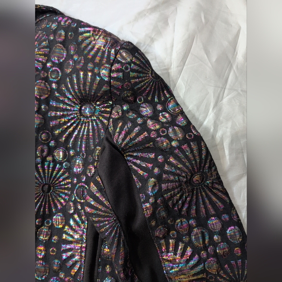 Rebecca Minkoff Blazer Jacket Womens 0 Black Base/Iridescent Maximalist Textured - Picture 10 of 15